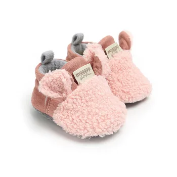 

AU Toddler Girl snow Boots Shoes Newborn Baby Autumn Winter cotton Warm Soft Sole Plush Prewalker