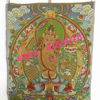 

Tibetan Buddhist Silk Embroidered Brocade, Nepalese Thangka Tibetan Buddha Bodhisattva, handicraft decorative murals.782#