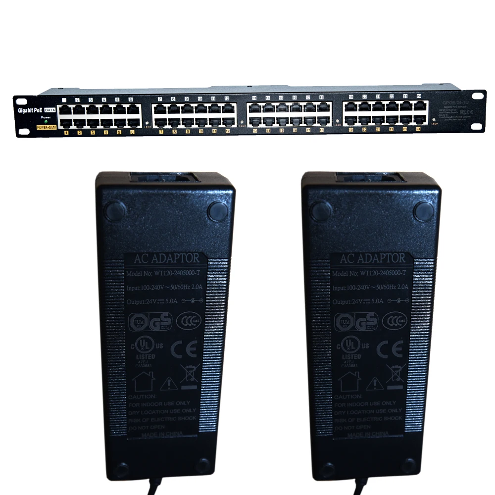 GPOE-24-24v240w gigabit PoE injector 24 port with mode B Passive Poe panel volt 240w power supply | Безопасность и защита
