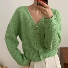 

Spring and Autumn Korean Fashion Sweater Jacket Women Long Sleeve Ladies Knit Cardigan Elegant Knit Jacket Retro Knit Sweater