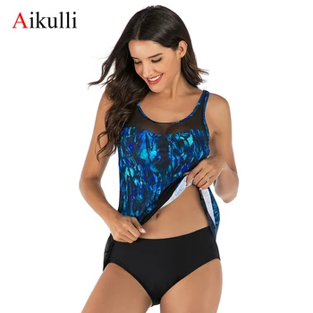 

Aikulli Swimsuits Women Sexy Tankini Two Pieces Swimsuit Push Up Swimwear Print Bathing Suits Beach Wear Swimming Suit Biquini