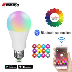 EeeToo RGB умная светодиодная с Bluetooth лампы E27 15 W/20 W приложение музыка Голос Управление Smart освещения лампы несколько Цвета светодиодный свет