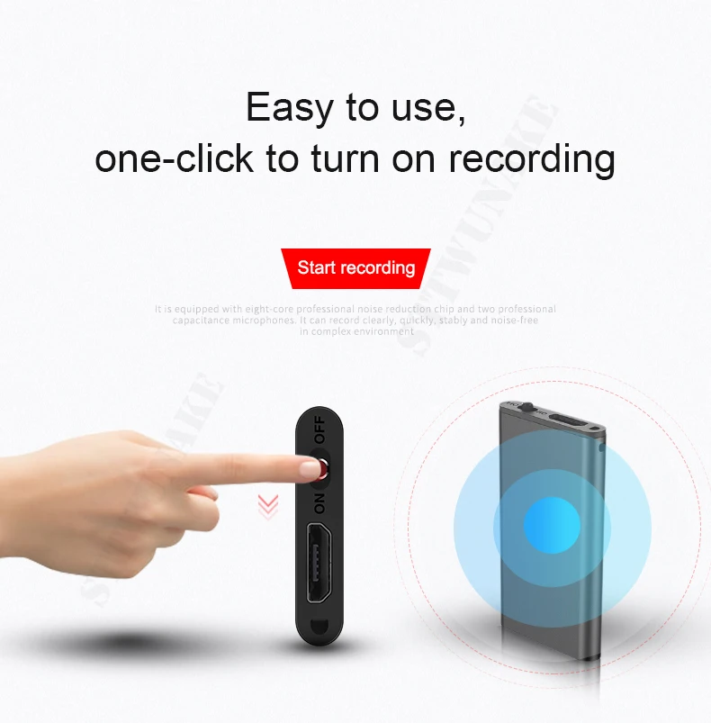 STTWUNAKE Mini Voice Recorder Recording Dictaphone