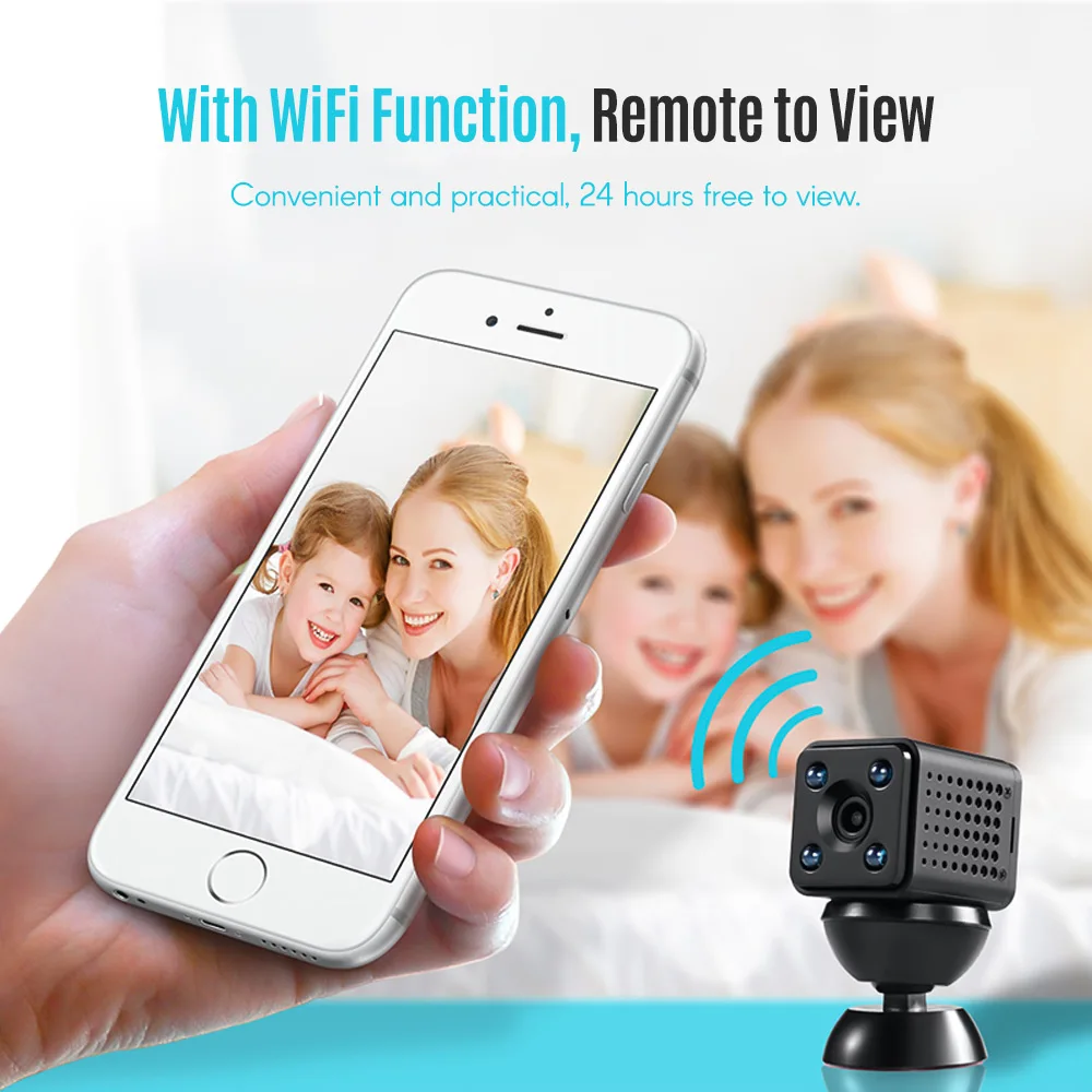 Wi-Fi мини-камера с датчиком движения, ночное видение, HD 1080 P, IP видеокамера, регистратор с мобильным режимом просмотра в реальном времени для iPhone, samsung, huawei