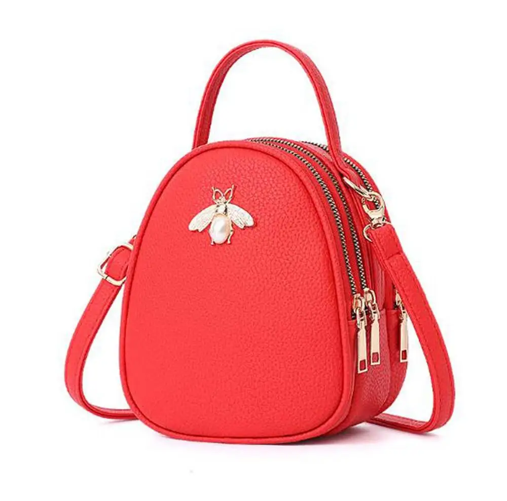 Woman Mini PU Leather Backpack Bag New Girl's Small Cartoon Bee Student Teenager Lovely Summer Shoulder Daypack Rucksack рюкзак