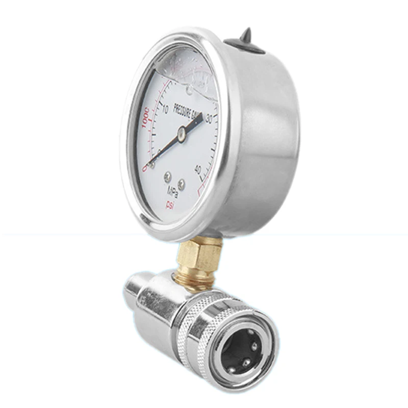 Stainless Steel Pressure Washer Pressure Gauge 6000PSI/40MPa 3/8in Fitting #SO7 