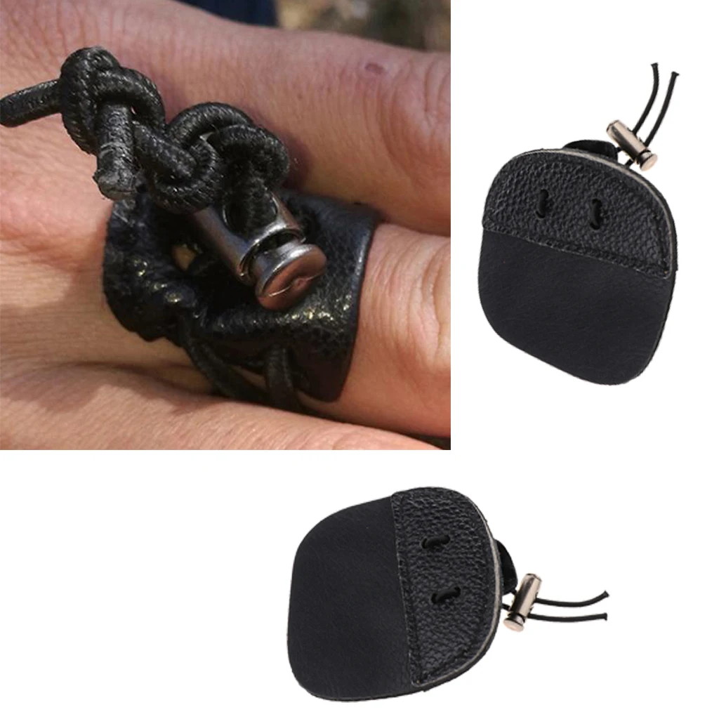 1 Pair Archery Finger Tabs, Recurve Bow Hunting Finger Protector - fits Right/Left Hand