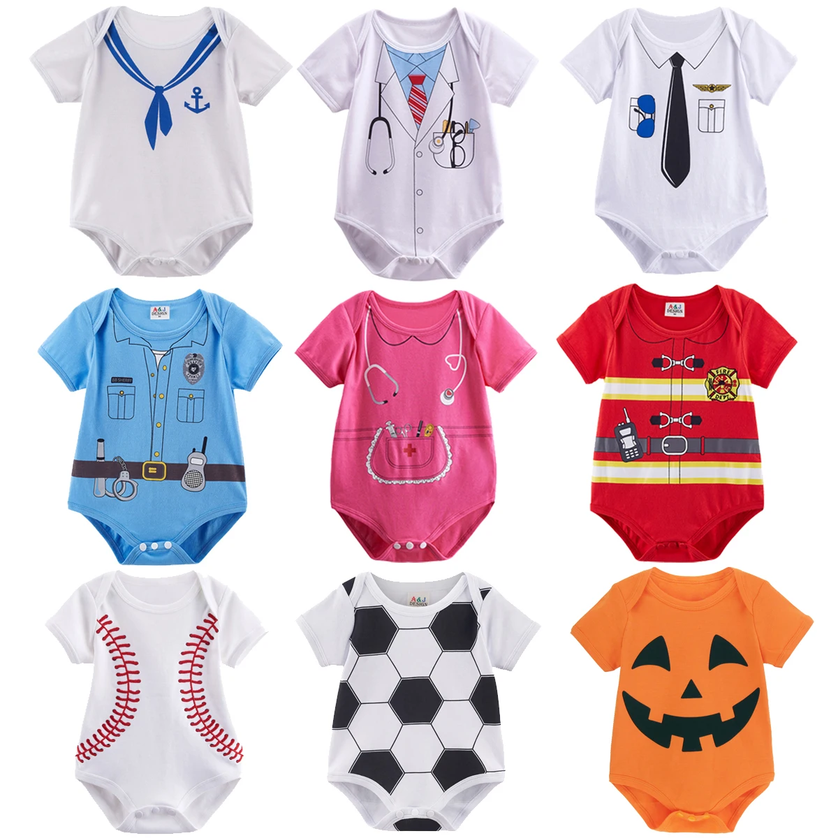 Боди для маленьких мальчиков и девочек; костюм для новорожденных с шапкой; костюм Доктора пилота, ниндзя, пирата; костюм медсестры; игровой костюм для косплея; Одежда для младенцев; шорты; Sl