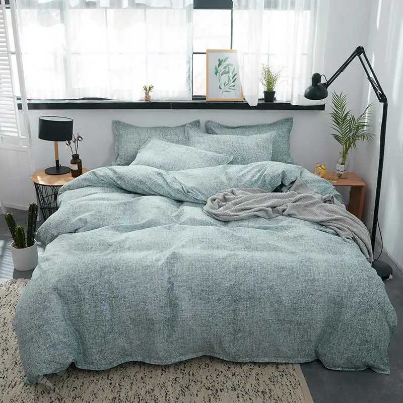 

3/4pcs Bedding Sets Aloe Cotton Green Color Duvet Cover Flat Bed Sheet Comforter Bed Linen Set With Pillowcase Home Textile