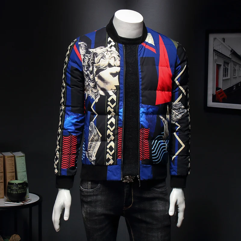 

Plus Size Men White Duck Down Jacket Fashion 2019 Winter Warm Overcoats Mens Slim Fit Thick Casual Coat Mens Clothing Parkas 5XL