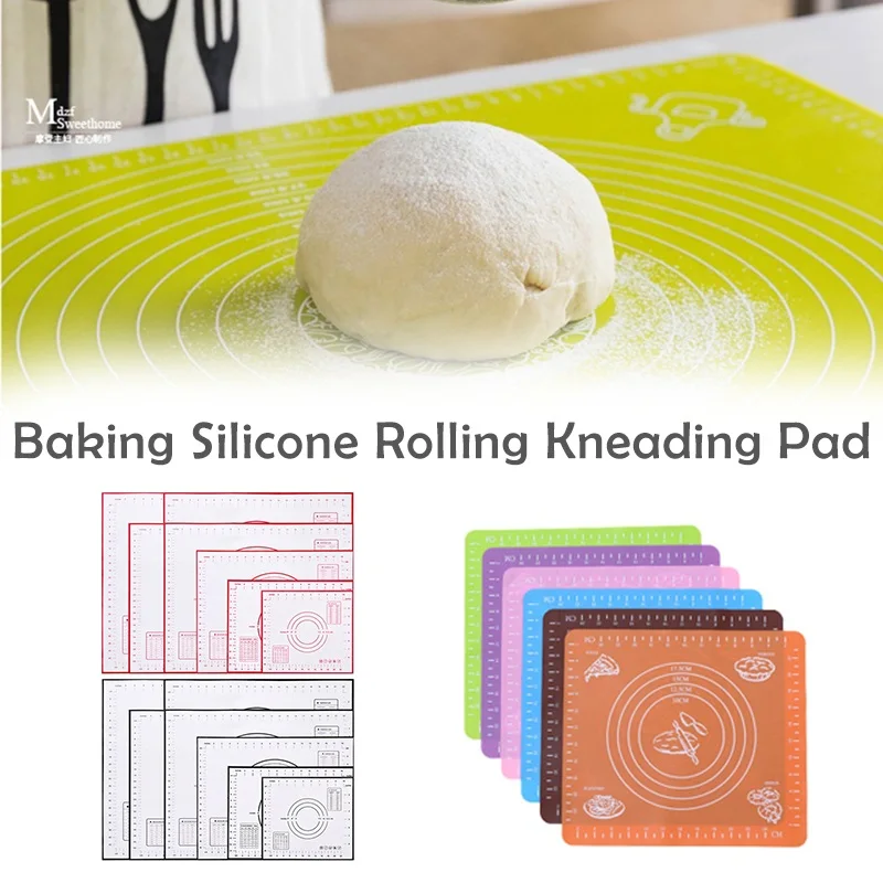 

Thick Silicone Dough Pad Mat Dough Non-Stick Scale Kitchen Baking Tool Cake Board Large Soft High Temperature Rolling Dough Pad