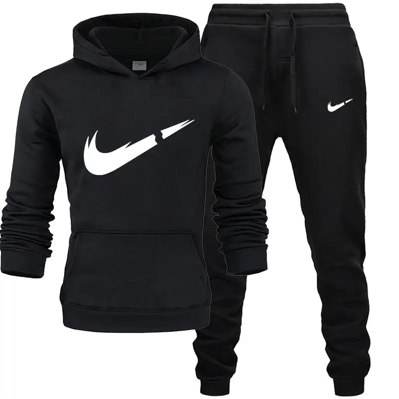 2019  Autumn and winternew Men'sHoodieCasual suits gym men's clothing sets Tops + Pants Man sweatshirt men brandHoodie set