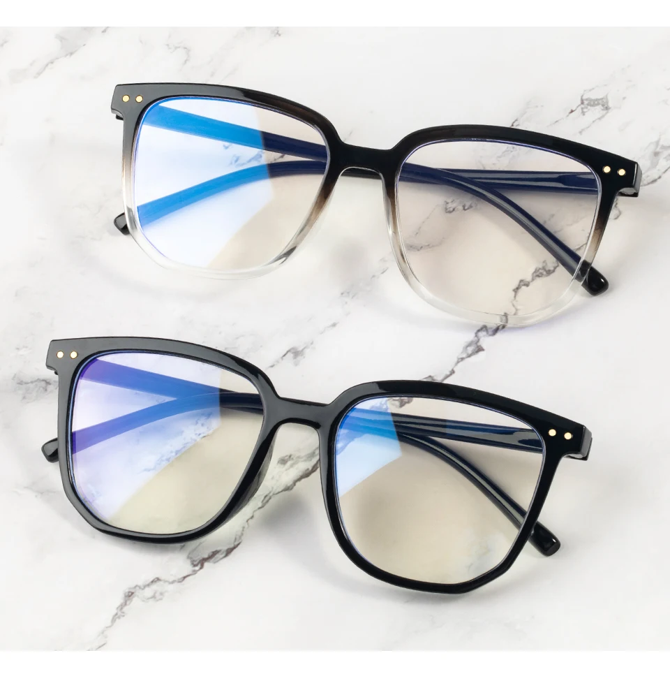 Transparent square anti-blue light glasses for men and women 2021 new ultra-light fashion computer decoration Eyewear blue blockers