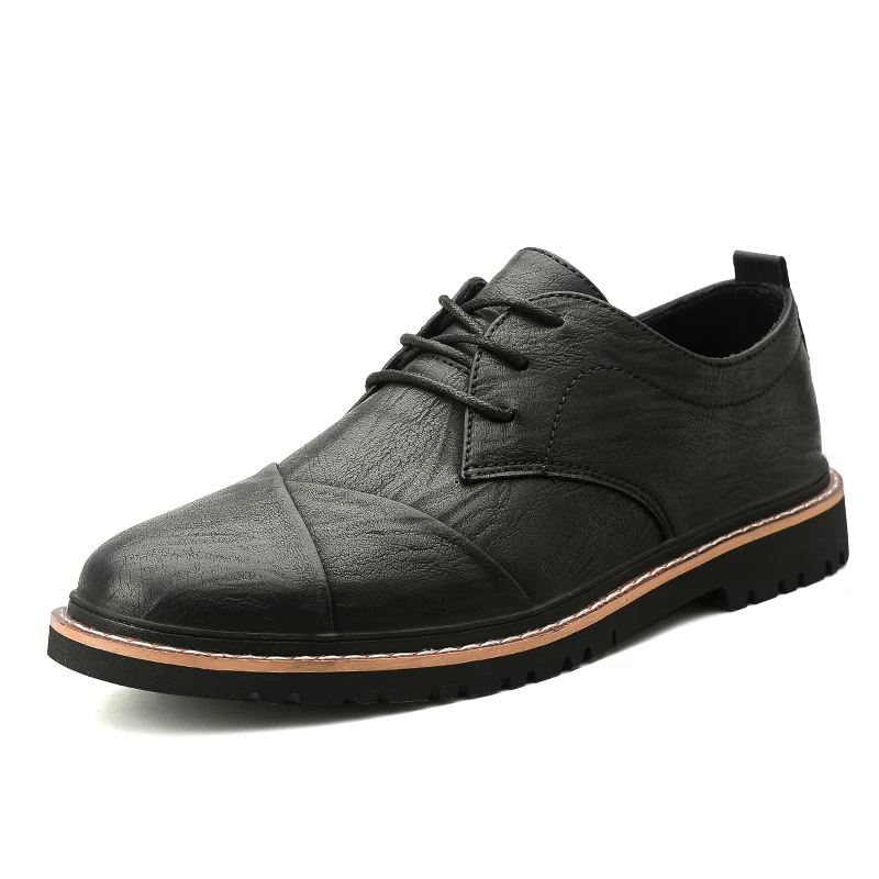 KATESEN/Мужская обувь; кожаные модные мужские туфли с высоким берцем; Роскошные Брендовые мужские повседневные кроссовки; водонепроницаемые однотонные туфли на плоской подошве со шнуровкой