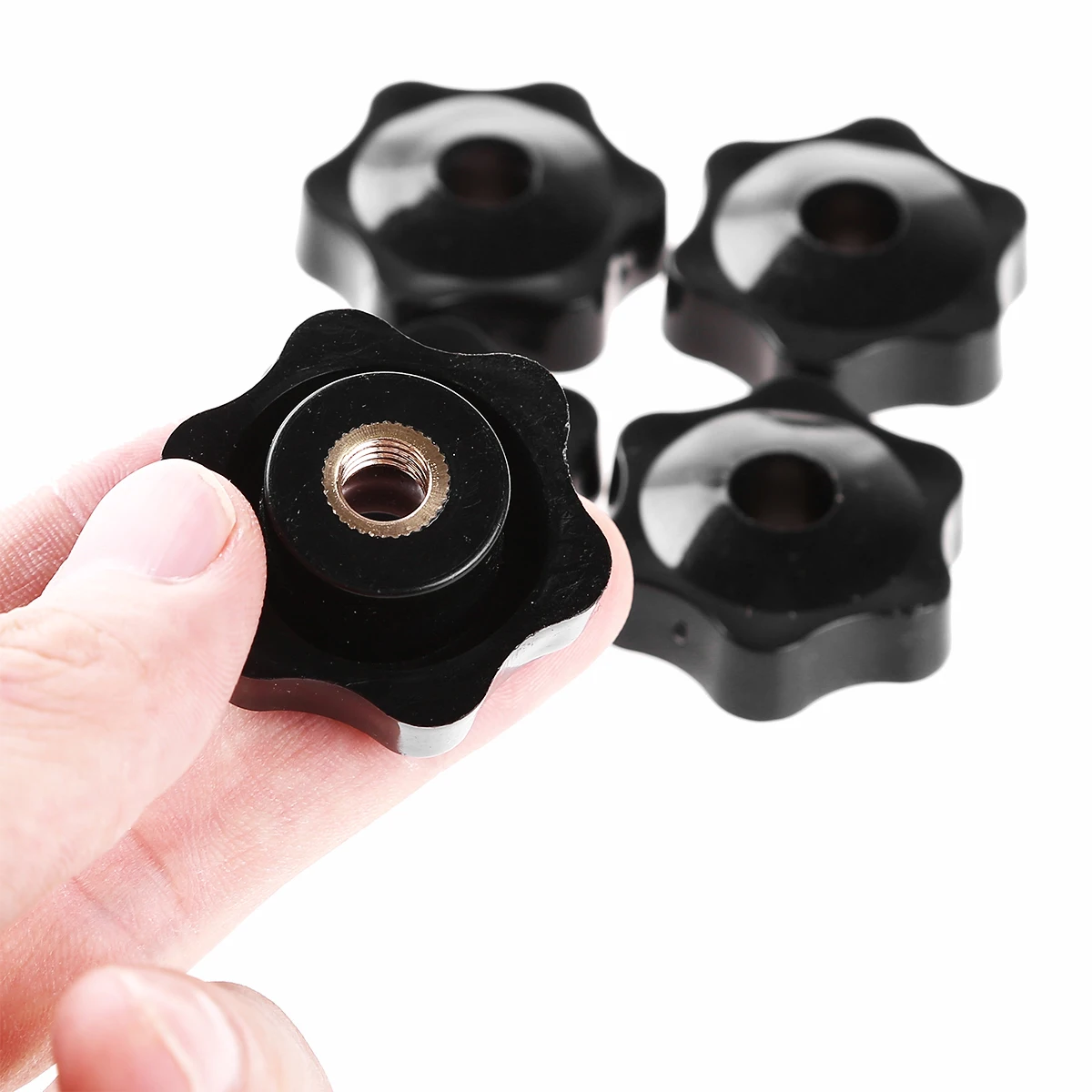 5 шт. ручная затяжка колпачки для гайки ручка резьба звезда механические черные
