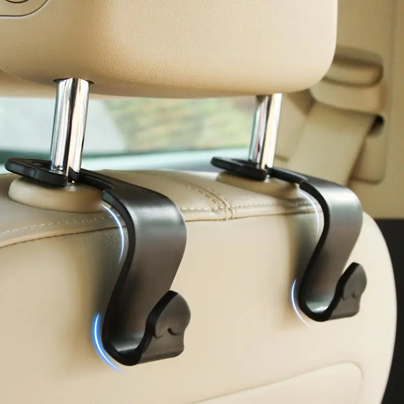 4pcs Universal 20KG PP Multi-function No-demolition Car Luggage Carrier Heart-shaped Chair Back Hook