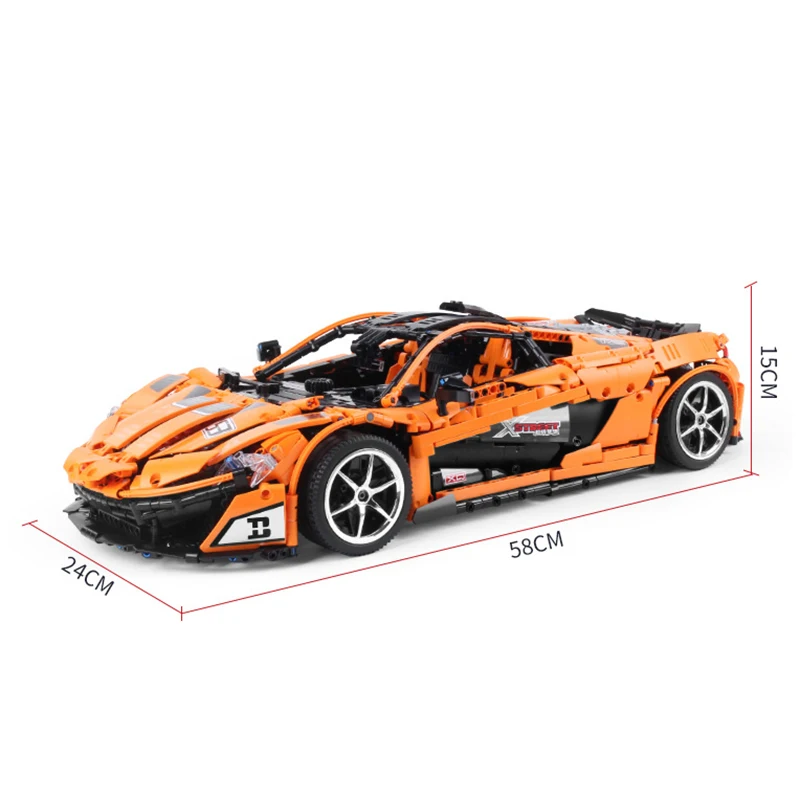 Hyper Car Racing Sports Car Building Blocks Bricks Kids Gift Toy Yellow(Static Version
