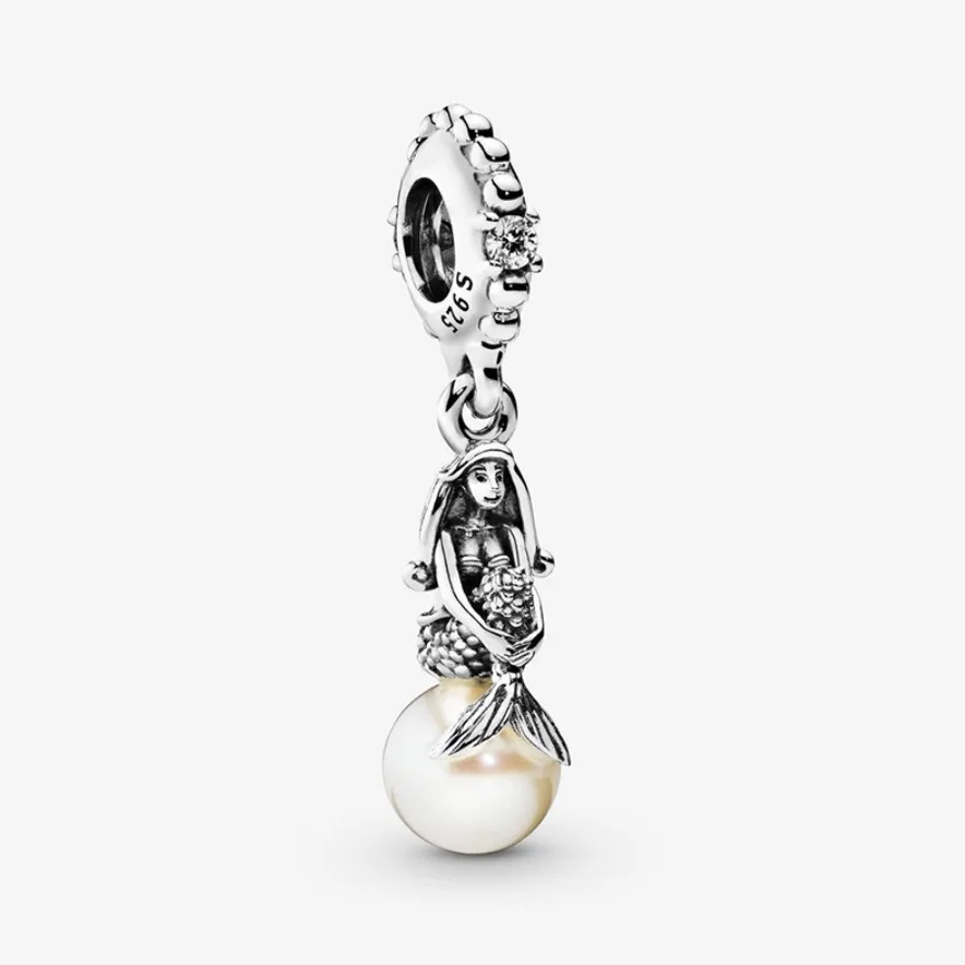 New 925 Sterling Silver Beads The Little Mermaid Sebastian Dangle Charms Pendant fit Original Pandora Bracelets DIY Jewelry