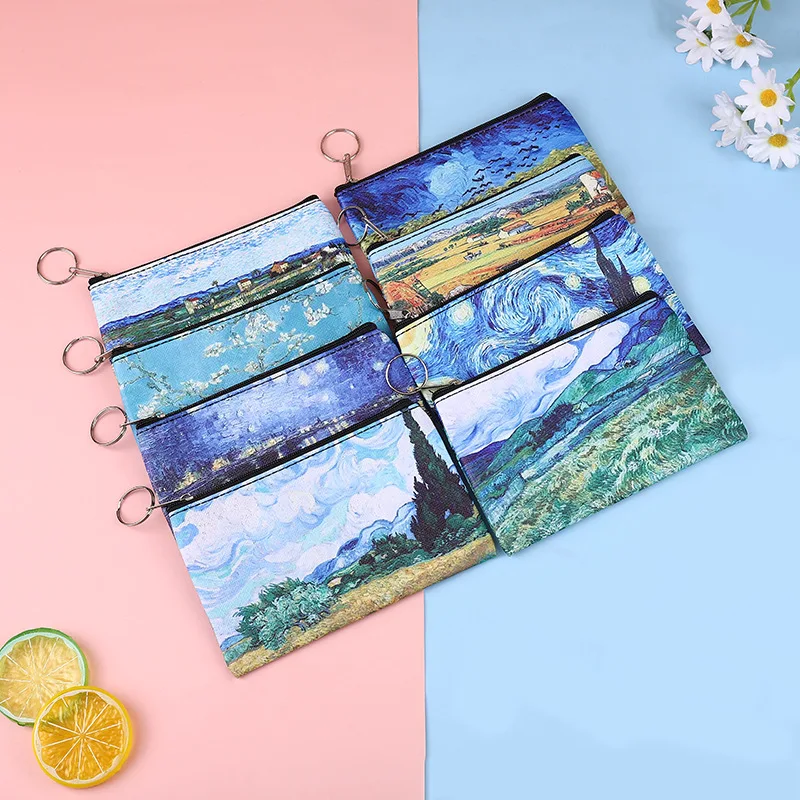 Vintage Van Gogh Famous Oil Painting Small Zipper Coin Purses for Women Girls Mini Wallets Ladies 2021 Porte Monnaie Femme | Багаж и сумки