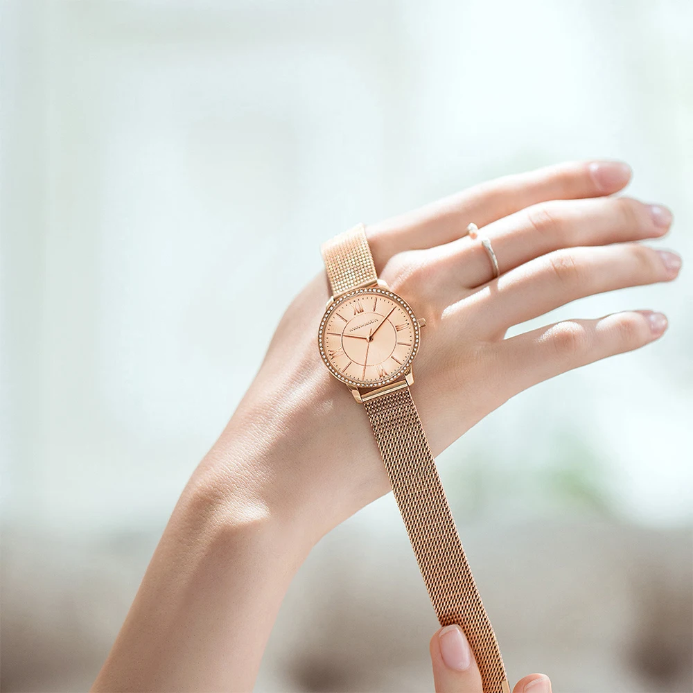 Дропшиппинг 1 комплект часы и браслет для женщин Япония Кварцевые Стразы Наручные часы Лидирующий бренд Роскошные модные повседневные женские часы