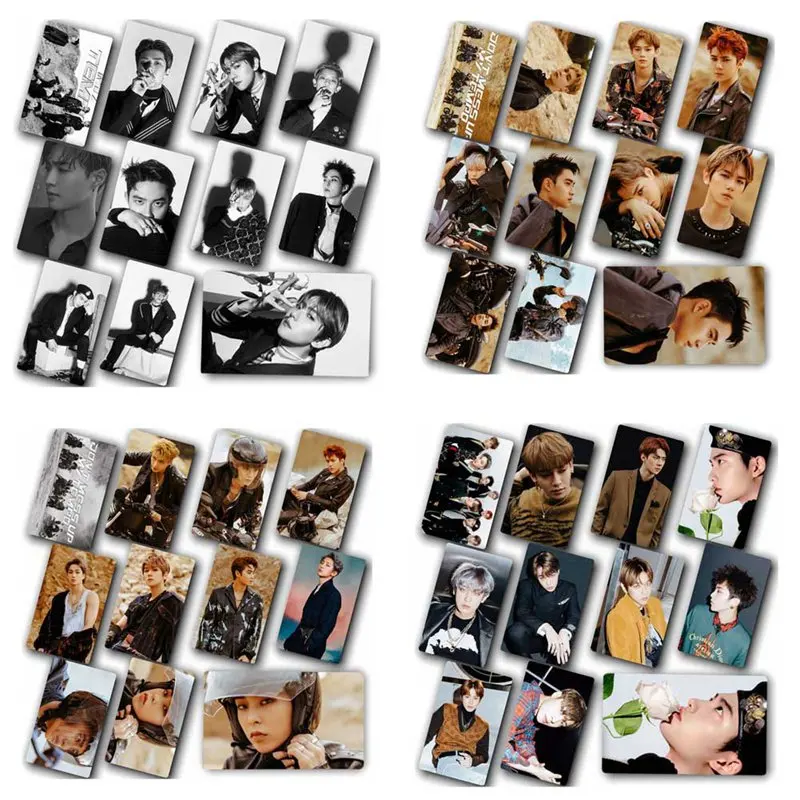 

10Pcs/Set KPOP EXO Universe Crystal Card Sticker Sticky Photo Cards Office Supplies Stationery Gifts