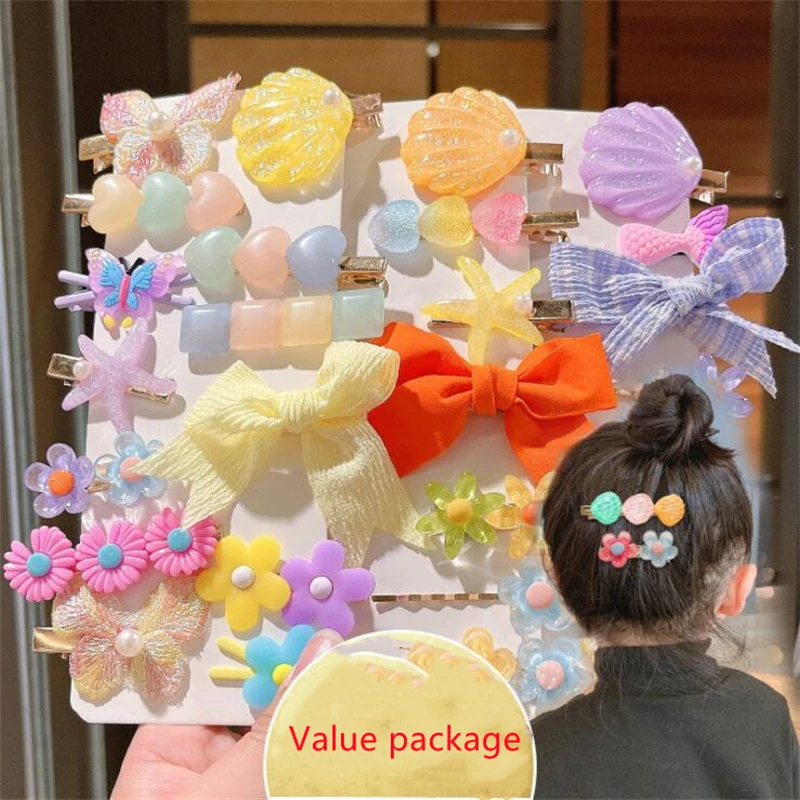 Korean Version of the New Children's Hairpin Net Celebrity Princess Hair Accessories Girl Baby Broken Hair Bangs Clip Headdress