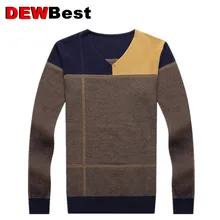 Свитер мужской осенне-зимний толстый теплый мужской s свитер Повседневный лоскутный v-образный вырез пуловер мужской шерстяной вязаный свитер Hombre