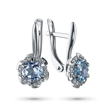 

Silver earrings with topaz and cubic zirconia e0609sg04200241