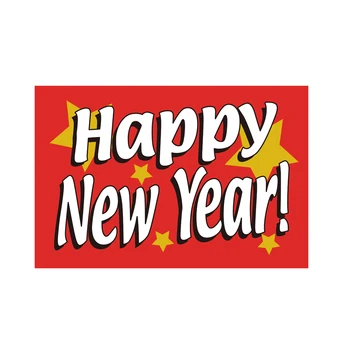 

Red Happy New Year Flag 150* 90cm 3ft x 5ft Custom Banner Metal Holes Grommets