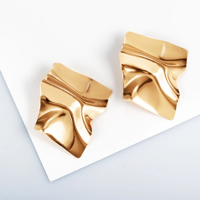 X&P Hot Geometric Earrings Metal Drop Earrings For Women Vintage Statement Gold Big Hanging Dangle Earring Brincos Jewelry - Окраска металла: Gold 6