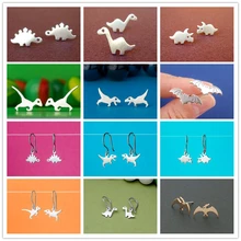 Серьги-гвоздики в виде ромашек динозавра, бронтозавр, Стегозавр, крошечные серьги для женщин, девочек, динозавров, животных, детские ювелирные изделия