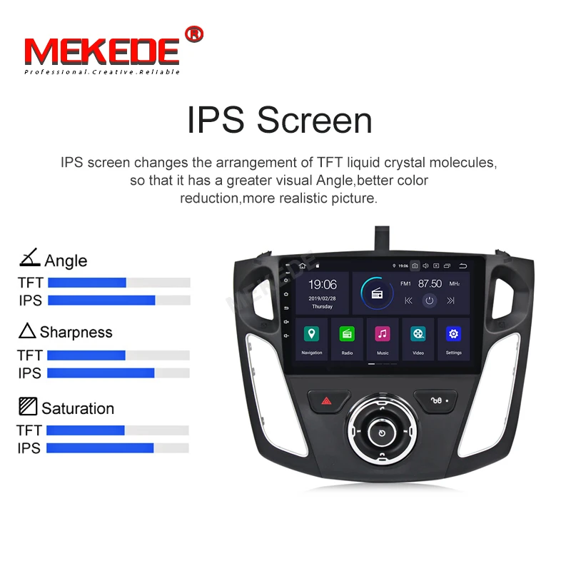 Excellent PX5 4GB+64GB Android 9.0 Car multimedia system radio player for Ford focus 2011-2016 with gps navigation WiFi BT DSP IPS NAVI 3