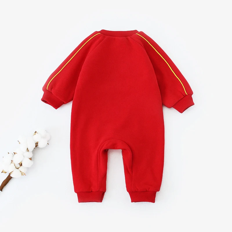 Newborn Baby Rompers Twins Infant Jumpsuit For New Year Infant Winter Clothes Kids Outwear Rompers 3m-12m