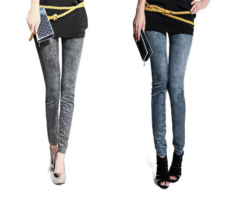 Skinny Girls Buttock Slender Thin Small Feet Pants Stretch Snowflake Imitation Pocket Print Polyester E Spandex Women Legging Pants Capris Aliexpress