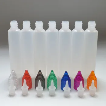 

50pcs Empty 30ml Pen Shape Bottles with Colorful Caps and Long Tip Pen Style Plastic Droppers E Liquid Bottles