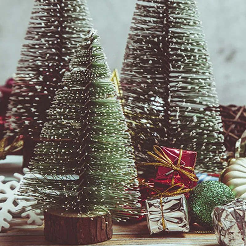 Christmas Tree New Year's Mini Christmas Tree Small Pine Tree Desktop Mini Decor Home Decoration - Цвет: Зеленый