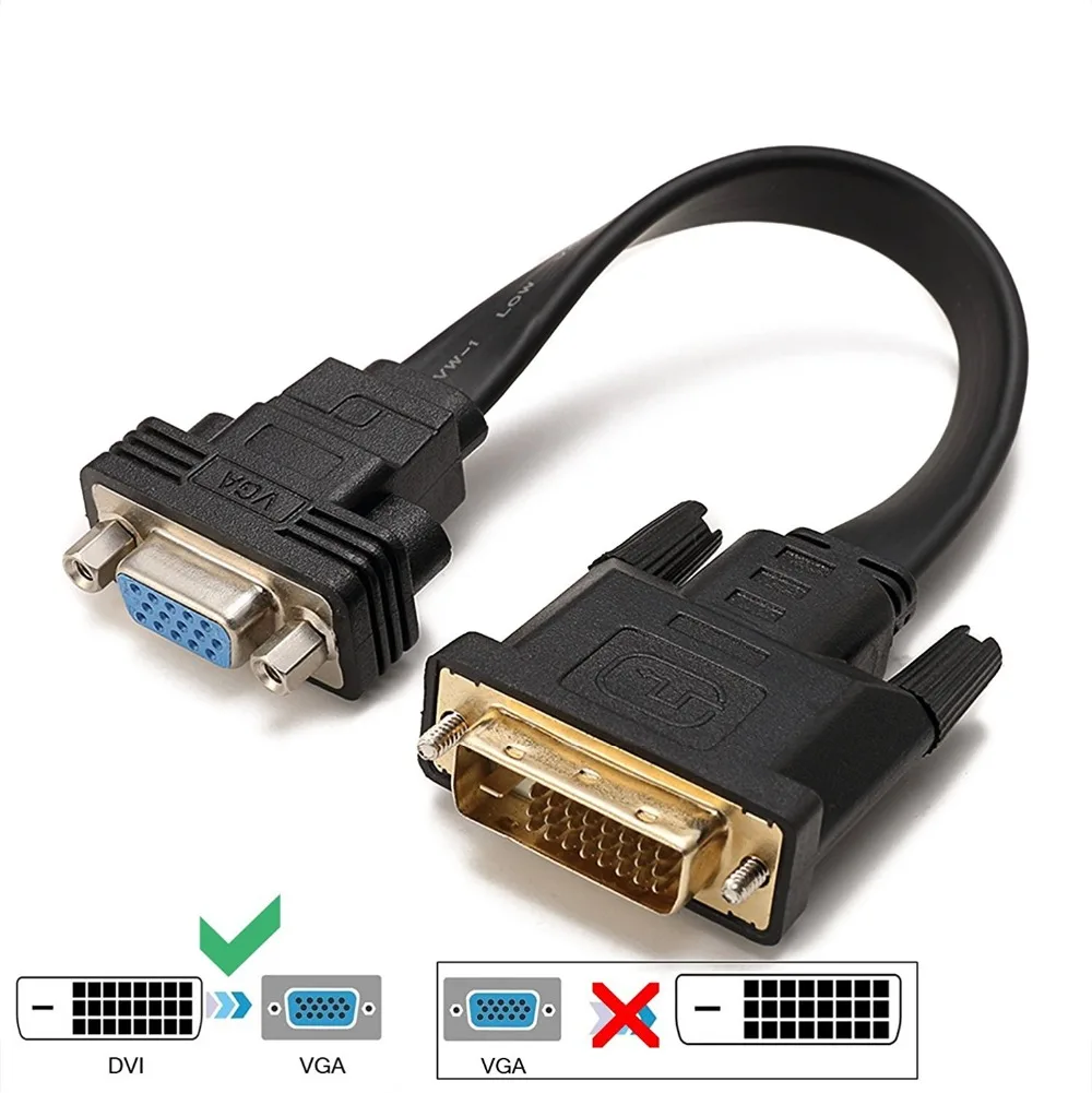 GREATLINK DVI D VGA кабель активный DVI-D Dual Link 24+ 1 мужчина к VGA Женский Видео С ПЛОСКИМ КАБЕЛЕМ адаптер конвертер