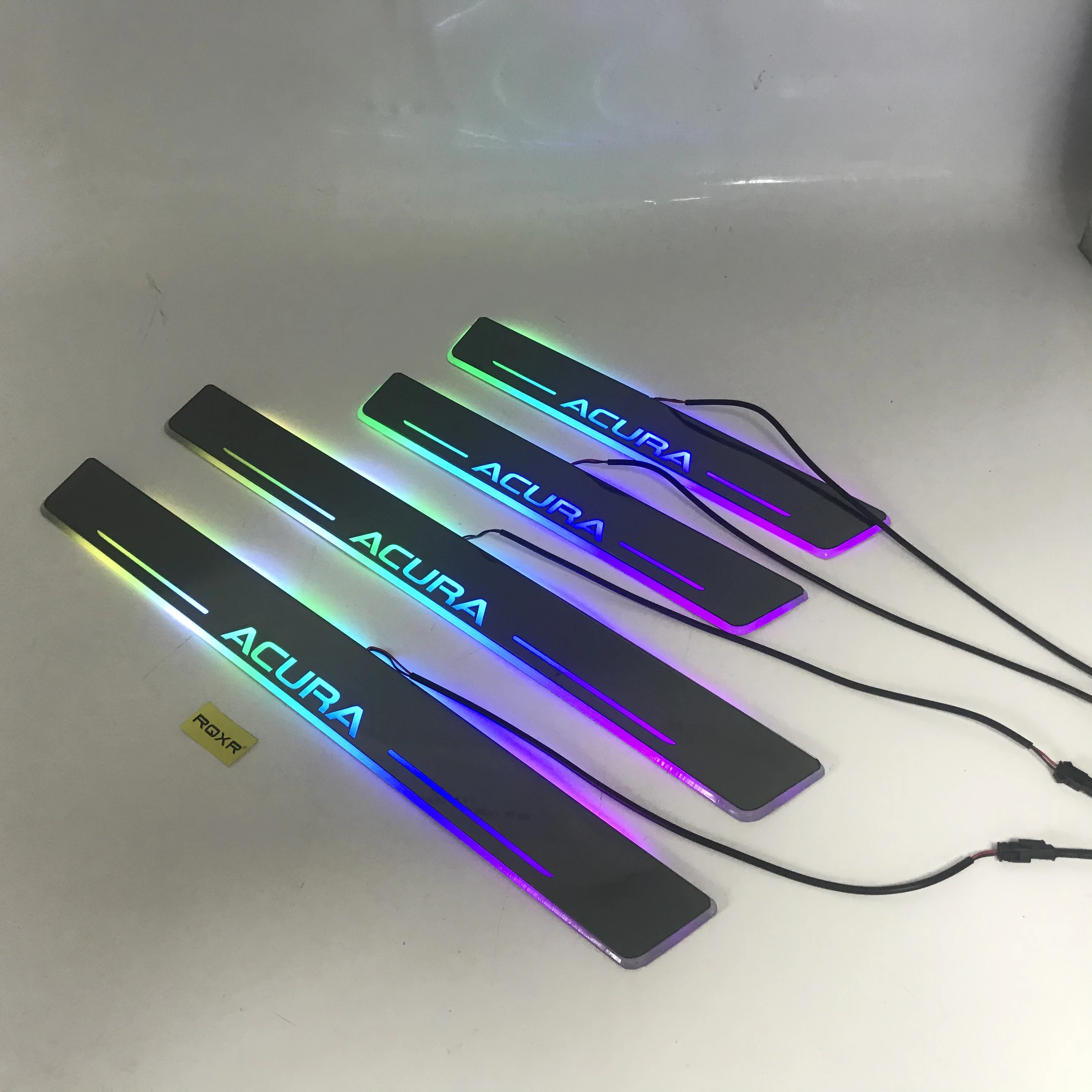US $84.55 Osmrk led moving door scuff for acura dynamic door sill plate lining overlays guards flowingfixed light