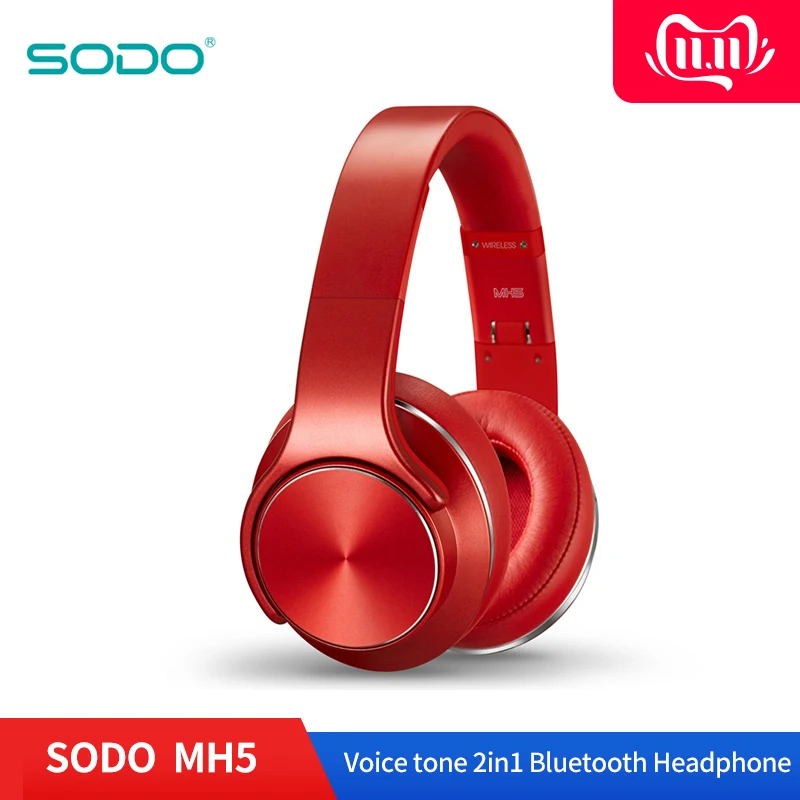 Беспроводные Bluetooth наушники SODO MH5 и динамик 2 в 1 удобная Регулируемая гарнитура NFC