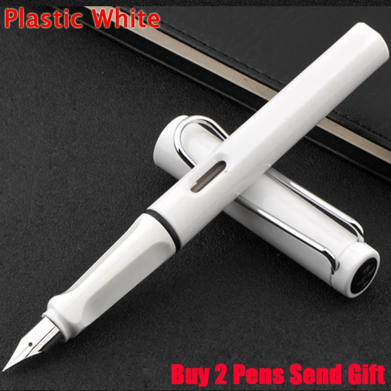 Plastic White Роскошная металлическая перьевая ручка Al Star для офиса, руководителя, быстрое письмо подарочная ручка в деловом стиле, купить 2 ручки, отправить подарок - Цвет: Plastic White