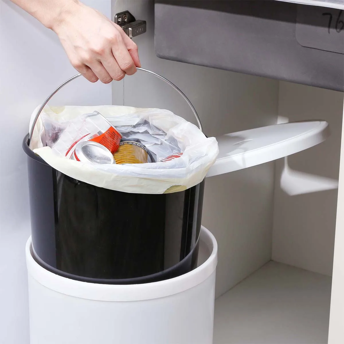 US $21.77 6l8l Automatic Wall Mounted Kitchen Trash Can EcoFriendly Waste Garbage Bin Swing Out Kitchen Waste Bin