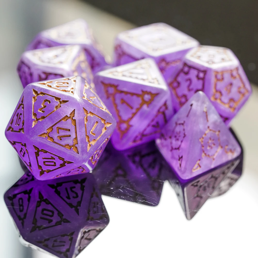 DND Dice MTG Polyhedral Giant Pathfinder Rpg Purple 25mm 7pcs with Bag D--D 