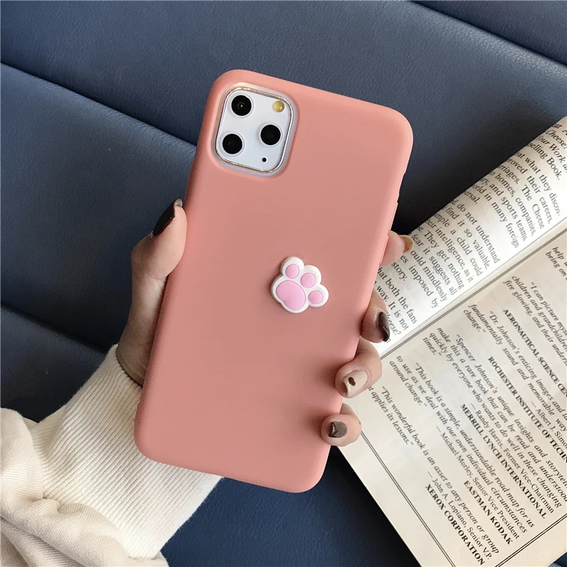 Мягкий силиконовый чехол для iPhone 11 Pro X XR Xs Max 6 6s 7 8 Plus, милый 3D мультяшный динозавр слон кошка мышь коготь