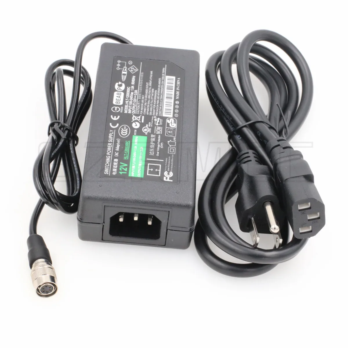 

12V 3A AC DC Power Supply Adapter for Basler Ace Racer Sprint GigE Industrial Camera Hirose 6 Pin Female