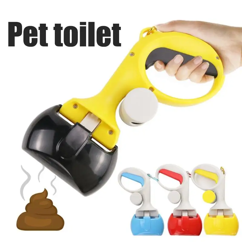 Pet Dog Poop Scooper Rounded Handle Portable Poop Remove Clamp Cat