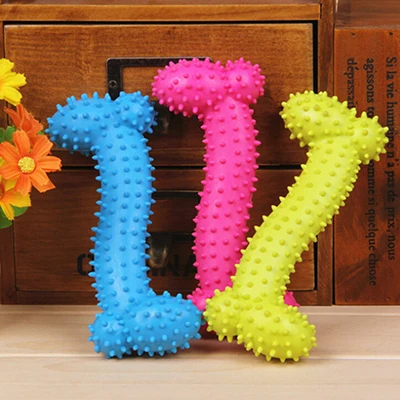 10*4CM Resistant To Bite Bone Dog Puppy Molars Rubber Ball Play For Teeth Training Thermal Plastic TPR Pet Toys | Дом и сад
