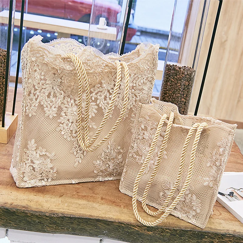 

2019 New Handbag Lace Bag Female Large Capacity Embroidery Versatile Shoulder Bag High-end Designer Women's Bag Clutches Women