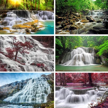 

Nitree Water Curtain Natural Scenery Forest Landscape Stream Waterfall Scenes Backdrop Photo Studio Photography Background Vinyl