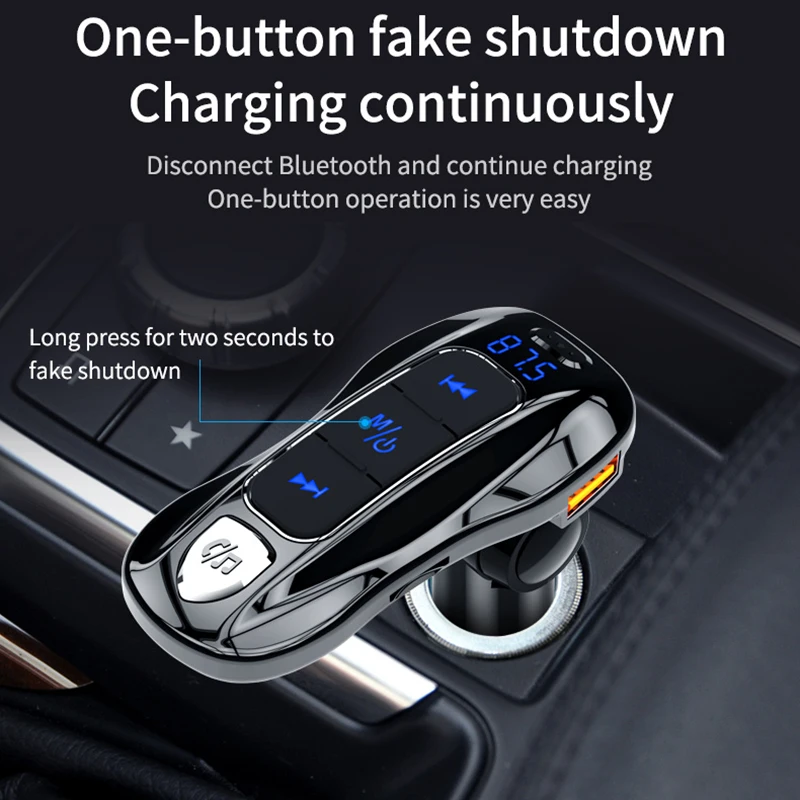Bluetooth 5,0, автомобильный fm-передатчик, двойной USB, быстрое зарядное устройство, поддержка громкой связи, u-диск, TF карта, MP3 плеер, громкая связь, Bluetooth, автомобильный комплект