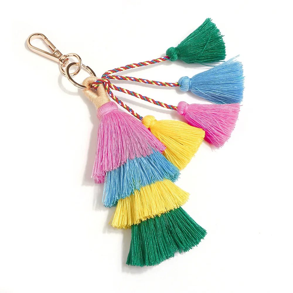 

Ladies Preferred Bag Pendant Creative Color with Tassel Pendant Key Chain Car Keys Pendant Key Chain